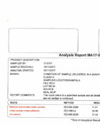 Certificate of analysis